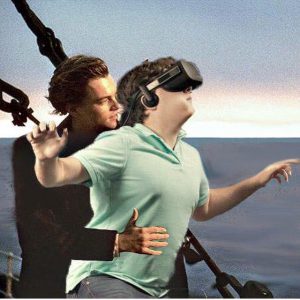 VR headset replicating the Titanic boat scene